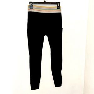 MARINE LAYER Weekend Sport Rainbow Striped Black Leggings Athleisure Size M
